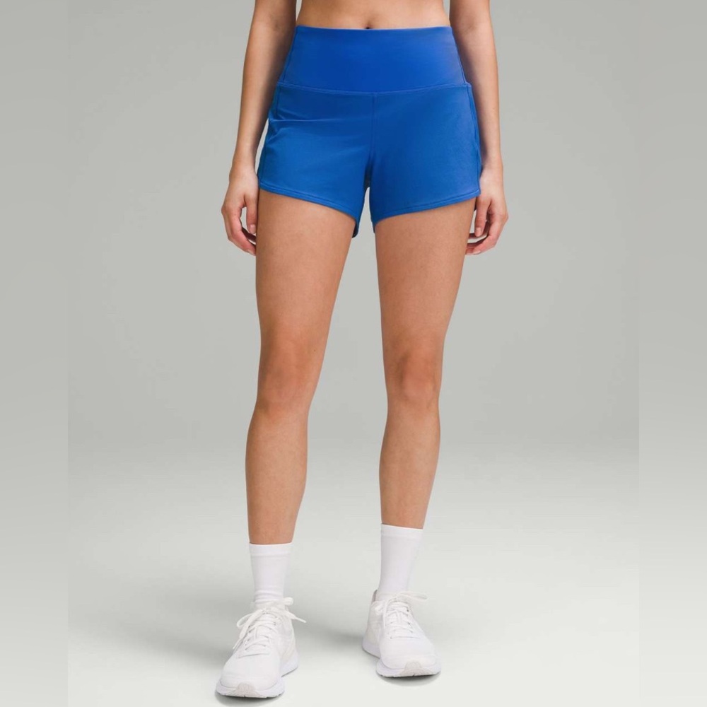 lululemon athletica Blue Athletic speed up Shorts - Size 6 - 4 inches